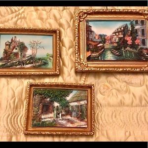 Set of three 3D ceramic paintings